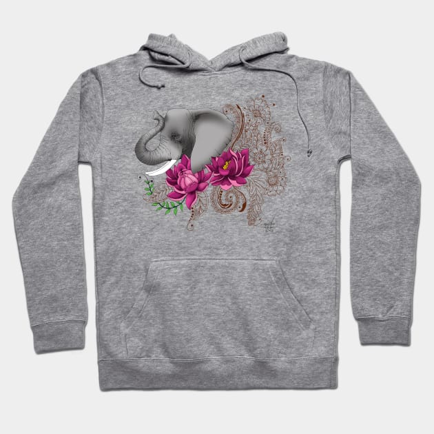 Elephant & Henna Hoodie by tigressdragon